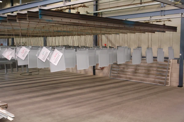 Grey locker components on a production line in Hilversum in 2010.